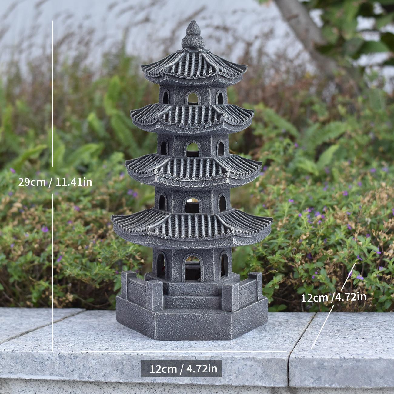 Japāņu pagodas statuja Zen dārza laterna