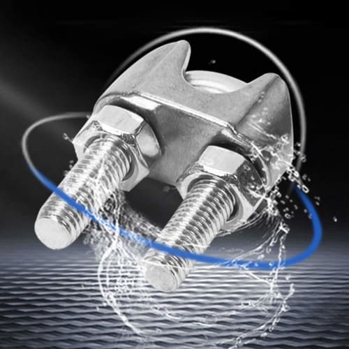 HYWJ Wire Rope Clips, M6 Cable Clamps, Wire Fixing Hardware, Stainless Steel Wire Clamps (Pack of 4)