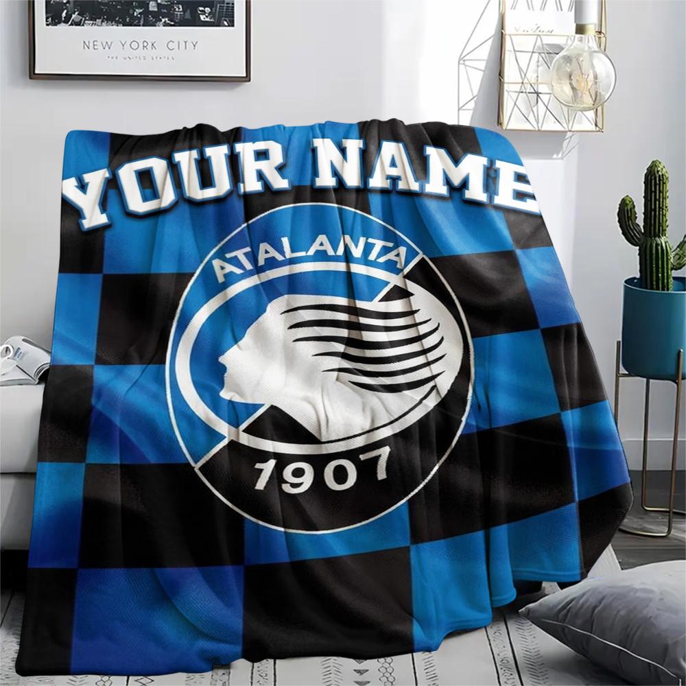 1pz Coperta in Flanella Personalizzata con Nome e Motivo Atalanta BC Adatta a Tutte le Stagioni per Arredamento Casa Calore e Comfort Regali Regalo per le Feste