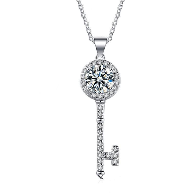 

Серебряное ожерелье 925 пробы, Женский кулон-ключ, подвеска-ключи 925