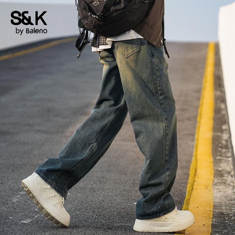 Baleno Men's S&K Series Loose Fit Straight-Leg Jeans