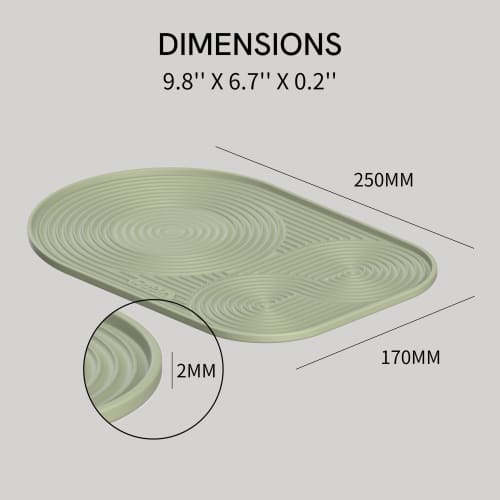 OutIn Silicone Coffee Mat, Foldable, Waterproof, Drip Tray Mat for OutIn Products & Portable Coffee Makers, 9.8" x 6.7" (Green)