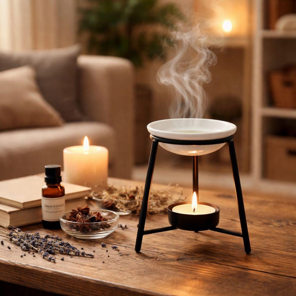 Ceramic Bowl Aromatherapy Stove Hollow Out Tealight Holder Essential Oil Burner Home Decor