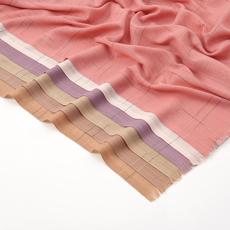 New Plaid Cotton Hijab For Women Solid Wrap And Shawls Musulman Headband Islamic Turban Headband Maxi Headscarf Foulard 180*65cm