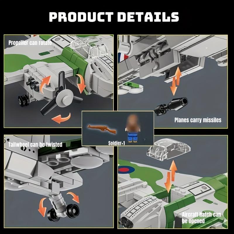 WWII Military Glider Bomber Block Model, Suitable for Military Enthusiasts Collection, Birthday Gift, Christmas Gift