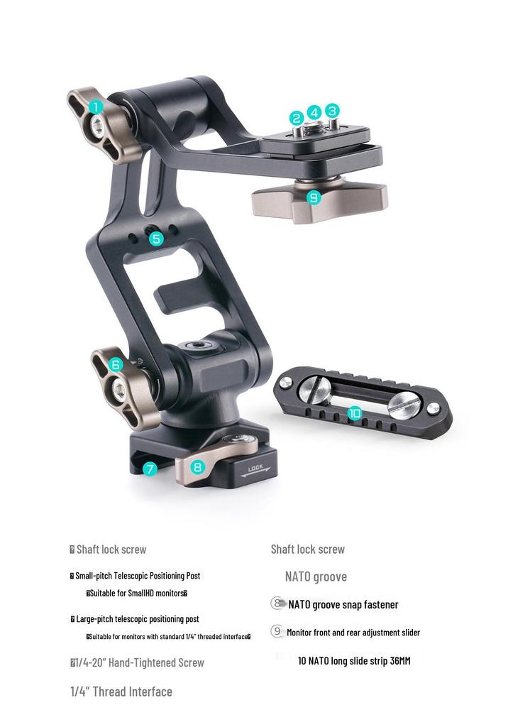 TILTA Iron Head Dual-Axis Snail Gimbal Mount with NATO Quick Release System