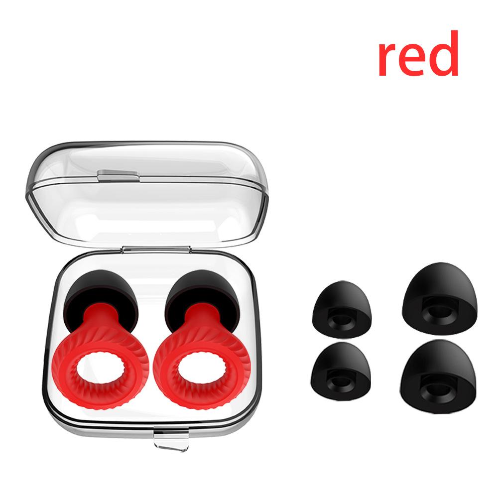 Sleep Noise Reduction Earplug Reusable Anti-noise Soft Silicone Ear Muffs Ergonomics Improve sleep Swimming Waterproof Ear Plug красный