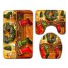 Christmas Bathroom Floor Mat Toilet Three-Piece Set