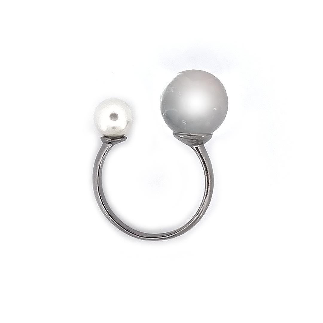 

Каблучка з перлами та росою — ювелірні вироби зі срібла 925 проби ручної роботи для жіночих подарунків 7 чорний