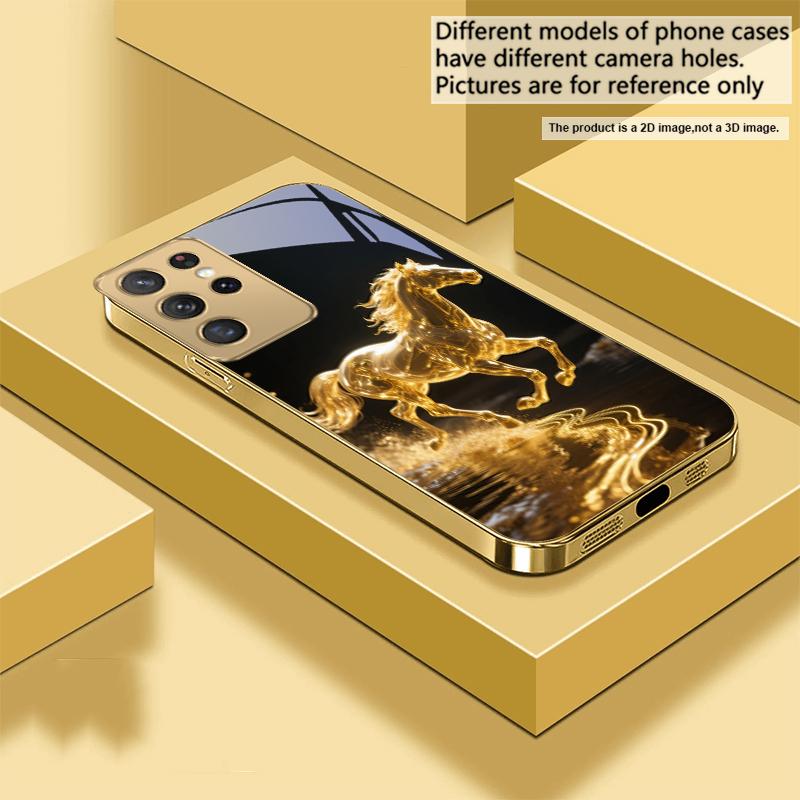Goldene Waage Tianma Für Samsung Galaxy S26 S20 FE S21 S22 S23Plus S24 Ultra 25Ultra S21+ S9 S22 S8 S23 Goldene Glas-Handyhülle