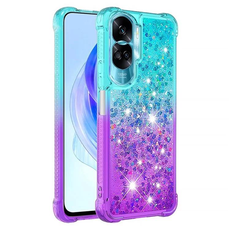 

YB Quicksand Series-3 Градиентный противоударный чехол для Honor 90 Lite 5G ТПУ с подвижным блестящим чехлом для телефона