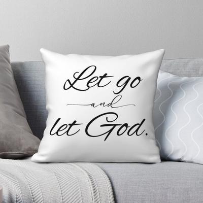 Let Go And Let God Motivational Pillowcase Polyester Linen Velvet Printed Zip Decor Throw Pillow Case Home Cushion Cover 45X45