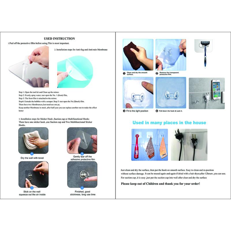 Acrylic Anti-fog Mirror Anti-drop Travel Bathroom Shaving Mirror Anti-fog Makeup Mirror Fogless