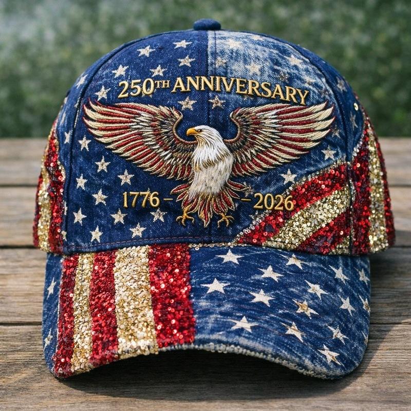 250th Anniversary Hat USA Patriotic Baseball Caps Eagle Embroidered Baseball Hats for Men Women 250 Year Anniversary Cap