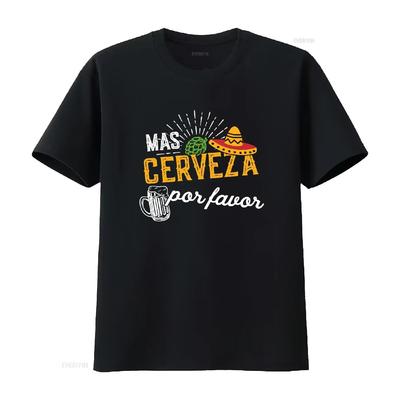 Mas Cerveza Por Favor Men _ Women Funny Cinco De Mayo T Shirt Vintage Washed Comfortable Unisex Soft Versatile Slightly
