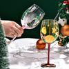 Christmas Themed Wine Glass Goblet High Stem Drinking Cup for Festival Holiday Party Decoration and Toasting Drinkware