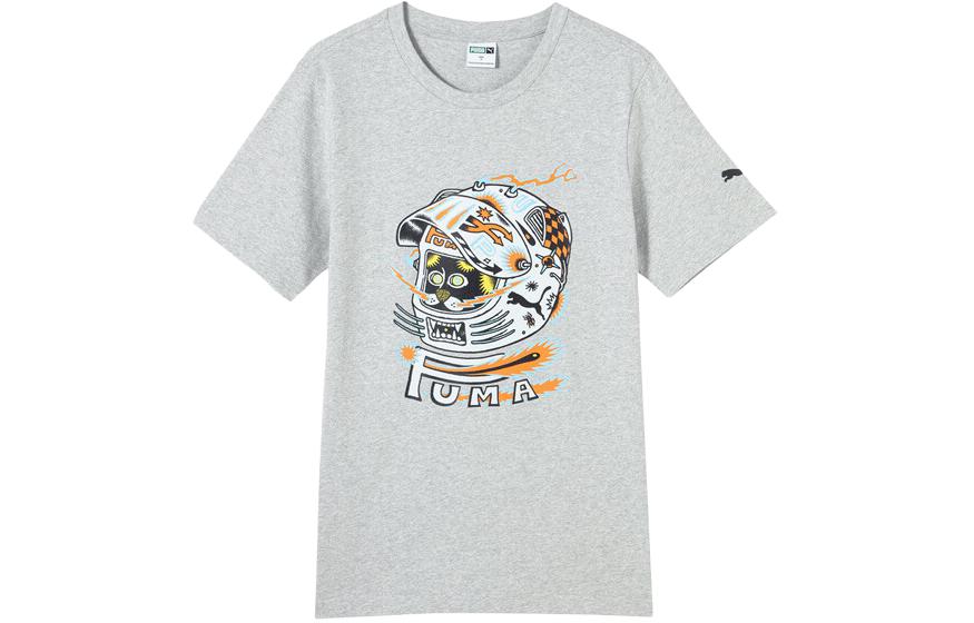 PUMA T Shirt Unisex Light Mixed Gray 631503-04 M