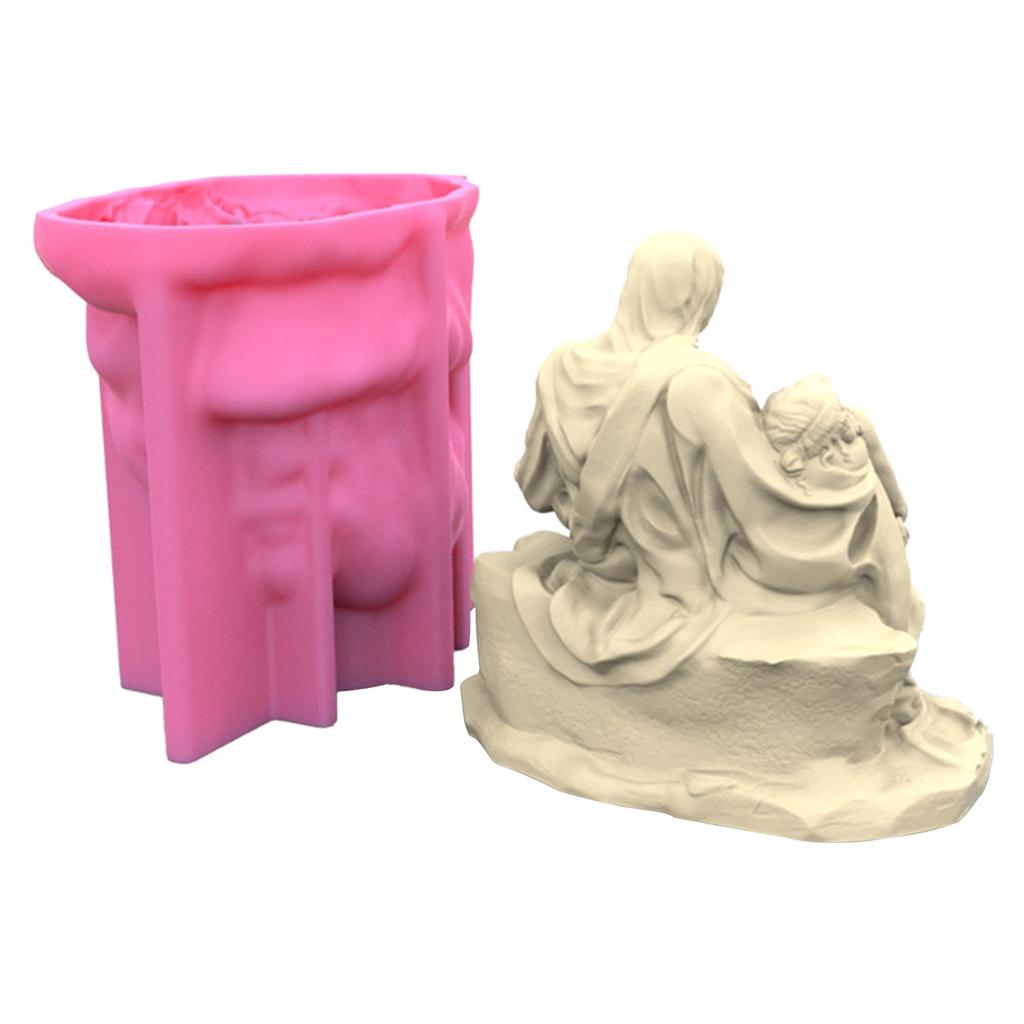 Resin Statue Molds Silicone Pieta Mold 3D Candle Making Mold Pieta Statue Epoxy Mold for Resin Casting Soap Home Decor