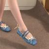 Quadratische Zehenpartie Damen Mary Jane Schuhe Mode Flach Schmetterlingsknoten Schuhe 2026 Frühling Damen Elegante Slip-On Schuhe