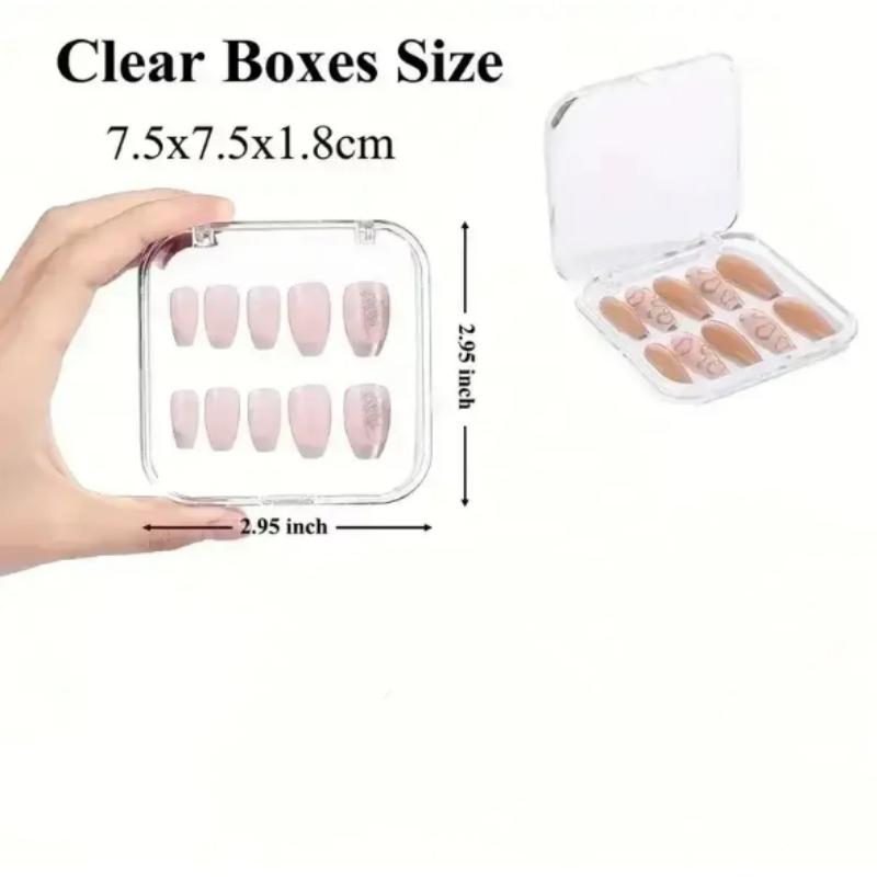 50/20/10PCS Press-On Nail Storage Acrylic Boxes Clear Nail Boxes Jewelry Storage Tool & Accessories