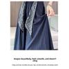 Ice silk denim skirt-pants for women, summer thin high-waisted drapey wide-leg cropped pants
