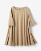 Declasse Fine Flared Sleeve Size Beige Women's A-Line 5/8 T-Shirt, 12833,