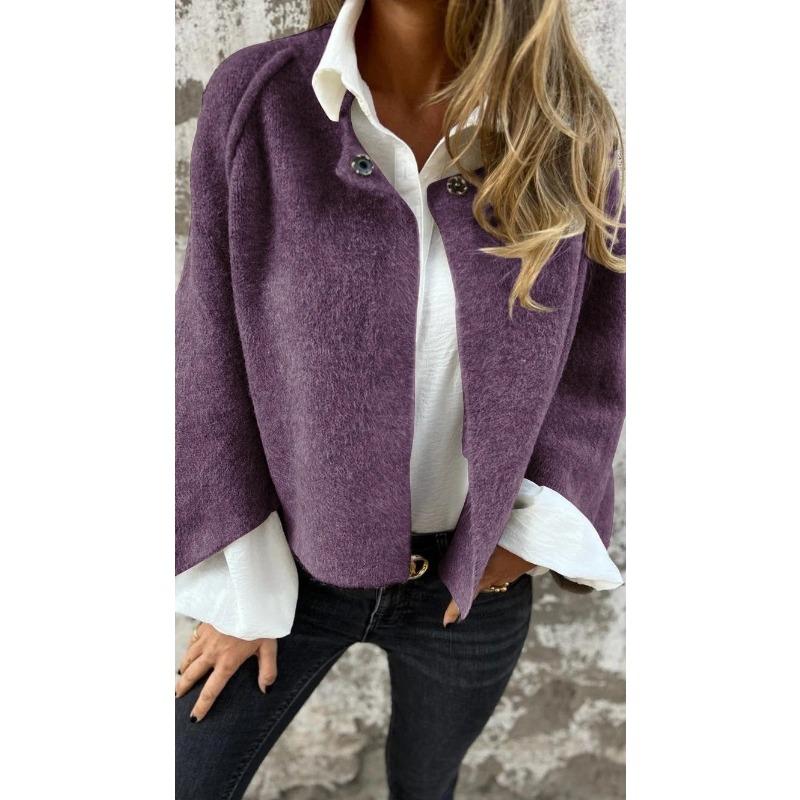 DICIFY Women's Vintage Casual Solid Color Print Autumn Winter Long Sleeve Jackets & Coats