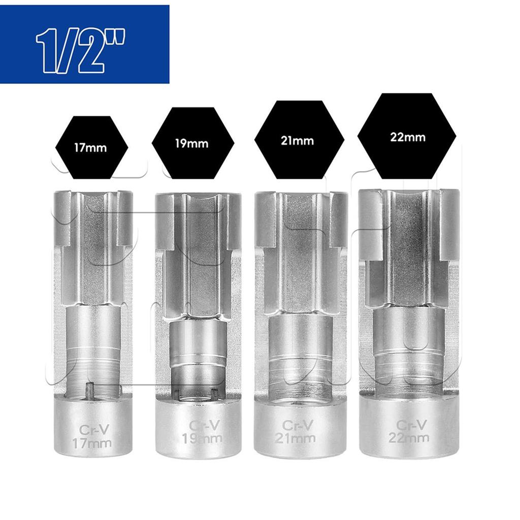 9Pcs/set Oil Pipe Car Wrench Removal Tool Kit Oil Pressure Sending Unit Removal Kit Oxygen Sensor Socket Set for Vehicle