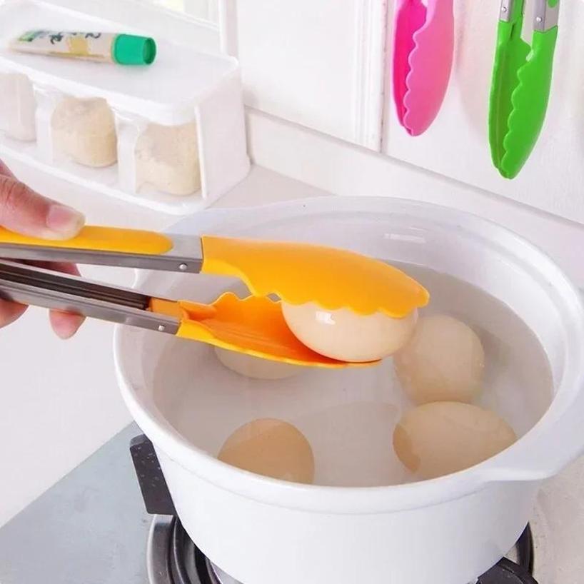 1 Pcs Silicone Food Clip Home Kitchen Stainless Steel Heat-resistant Clip BBQ Barbecue Clips Steak Fried Fish Bread Clips