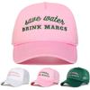 Casquettes en maille de baseball unisexes avec broderie de lettres 'Drink Margs' Printemps Automne Extérieur Réglables Casquettes Décontractées Chapeau Pare-soleil Casquette de Sport