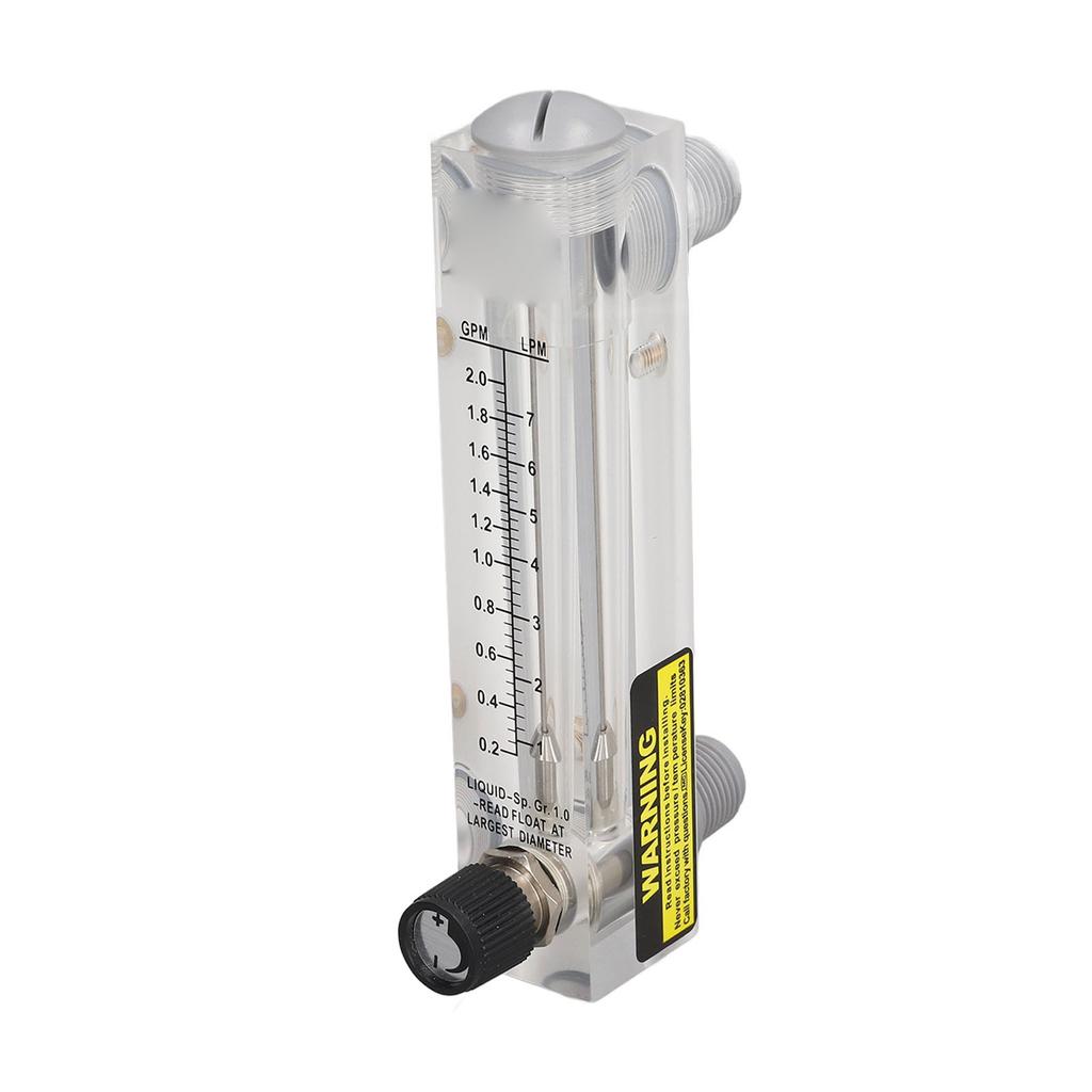 Panel Type Flow Meter 0.2‑2GPM Acrylic Liquid Flowmeter Tester for Measuring Control