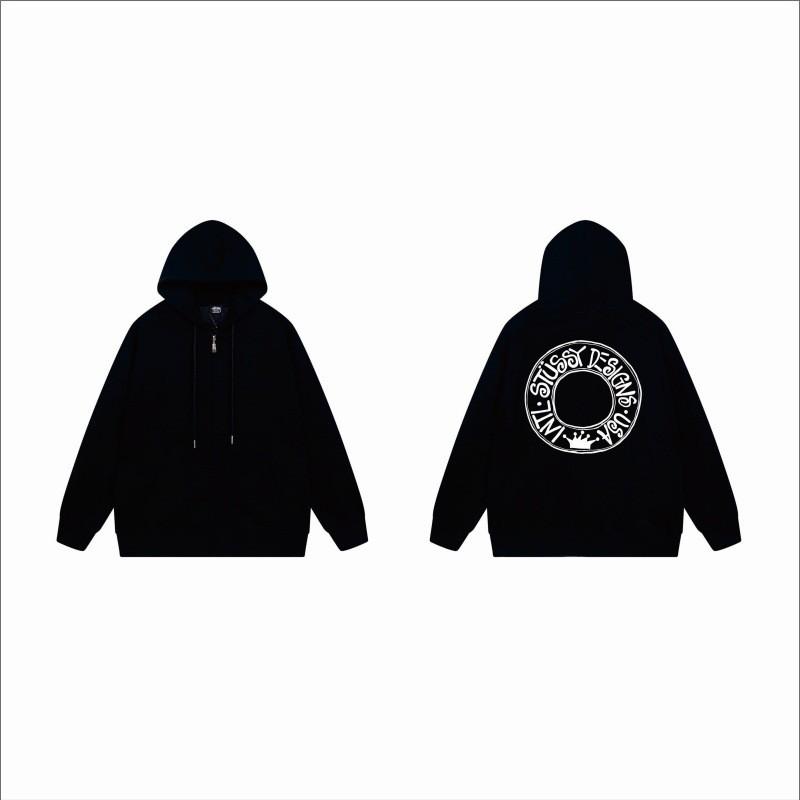 Unisex Mikina s kapucí na zip s fleecovou podšívkou a potiskem písmen Volný střih Bavlna Dlouhý rukáv Pánská Dámská