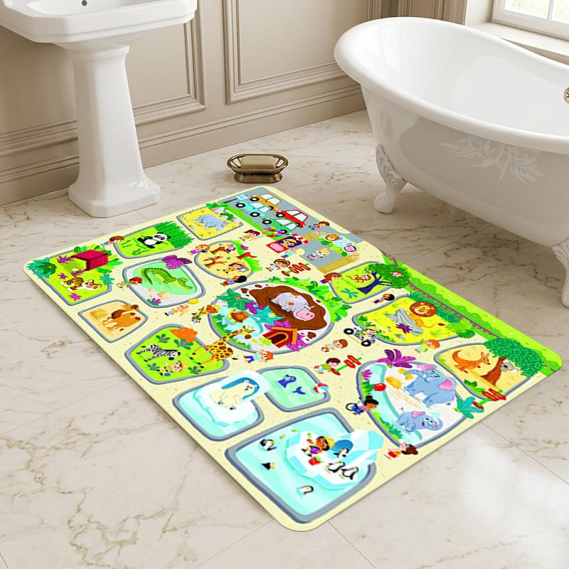 Zoo Map Living Room Nonslip Area Rug Soft Carpet For Bedroom Game Playroom Sofa Office Home Decor Doormat Christmas Gift C926431