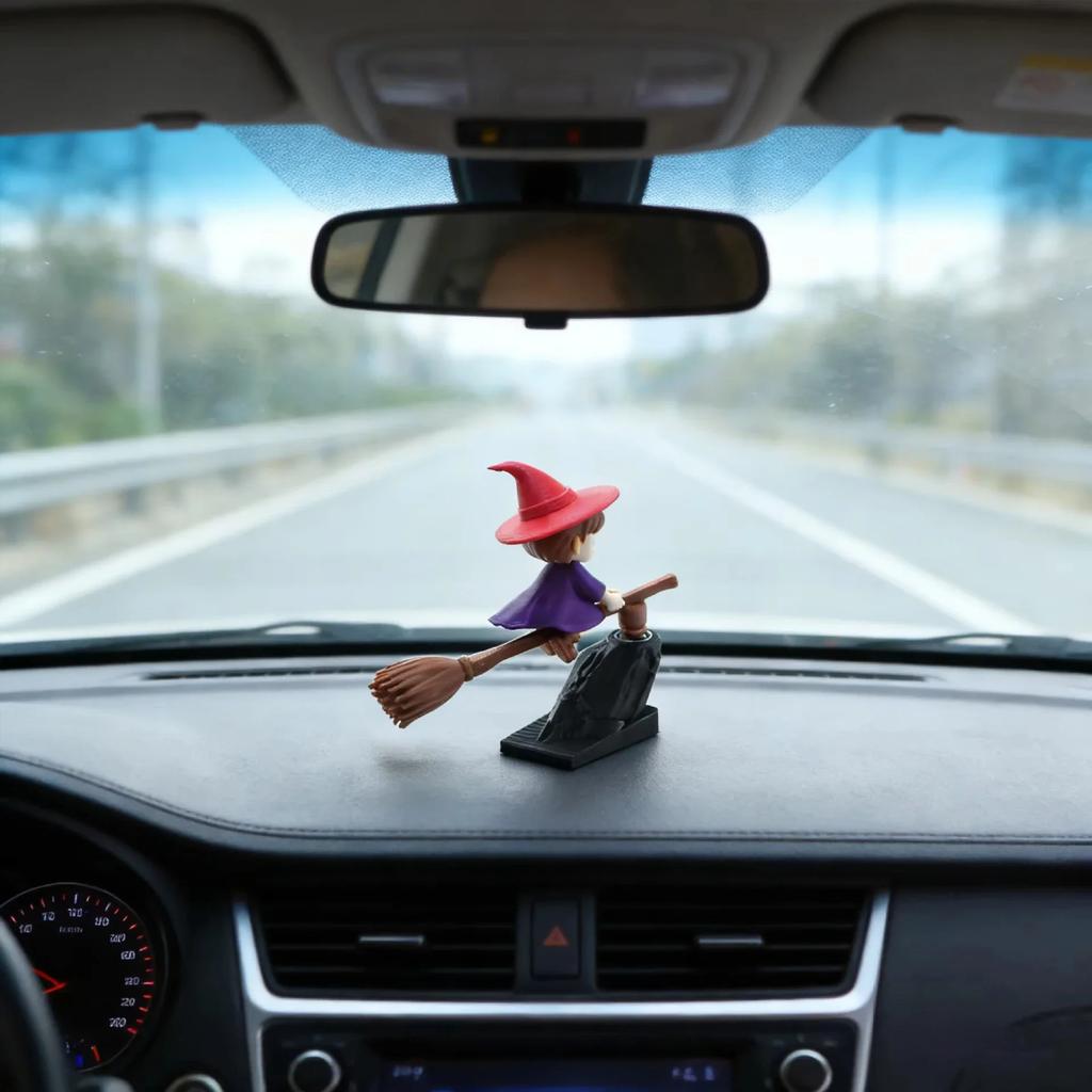 Funny Car Ornament Dashboard Drifting Figurine Desktop Ornament Broomstick Drift Ornament Car Decoration Interior Accessories