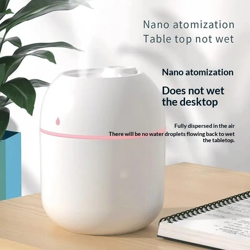 Portable Usb Ultrasonic Air Mini Humidifier Essential Oil Diffuser Car Purifier Aroma Anion Mist Maker With Led Lamp Lighting