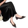 2025 autumn retro ruffle edge suede thick heel niche foot set versatile commuter work professional women's single shoes