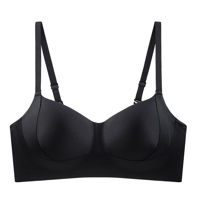 

Spring and summer models, pull-up no steel ring anti-sagging solid color Shaowen bra gathers new products 38/85ab through cup чорний