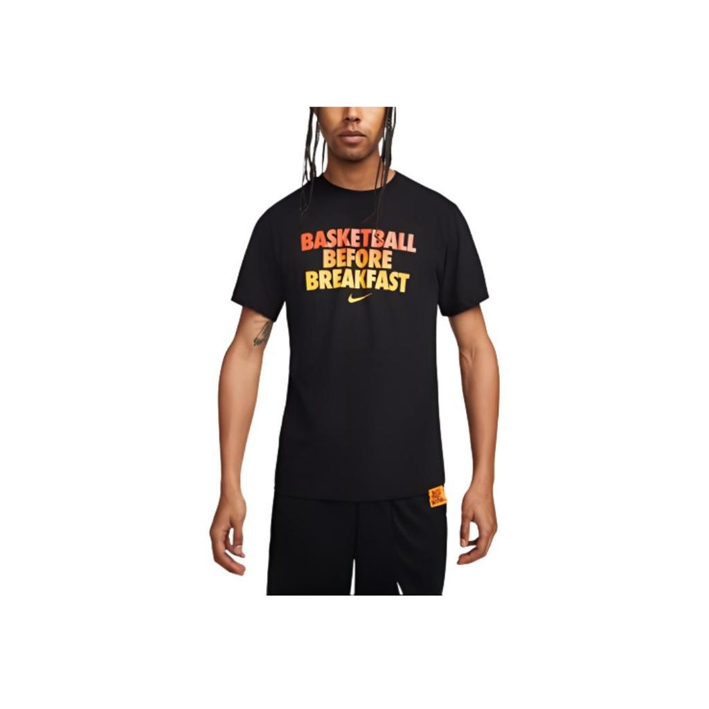 Nike Logo Print Round Neck Sports Short Sleeve T-Shirt Men Tops Black DN2986-010