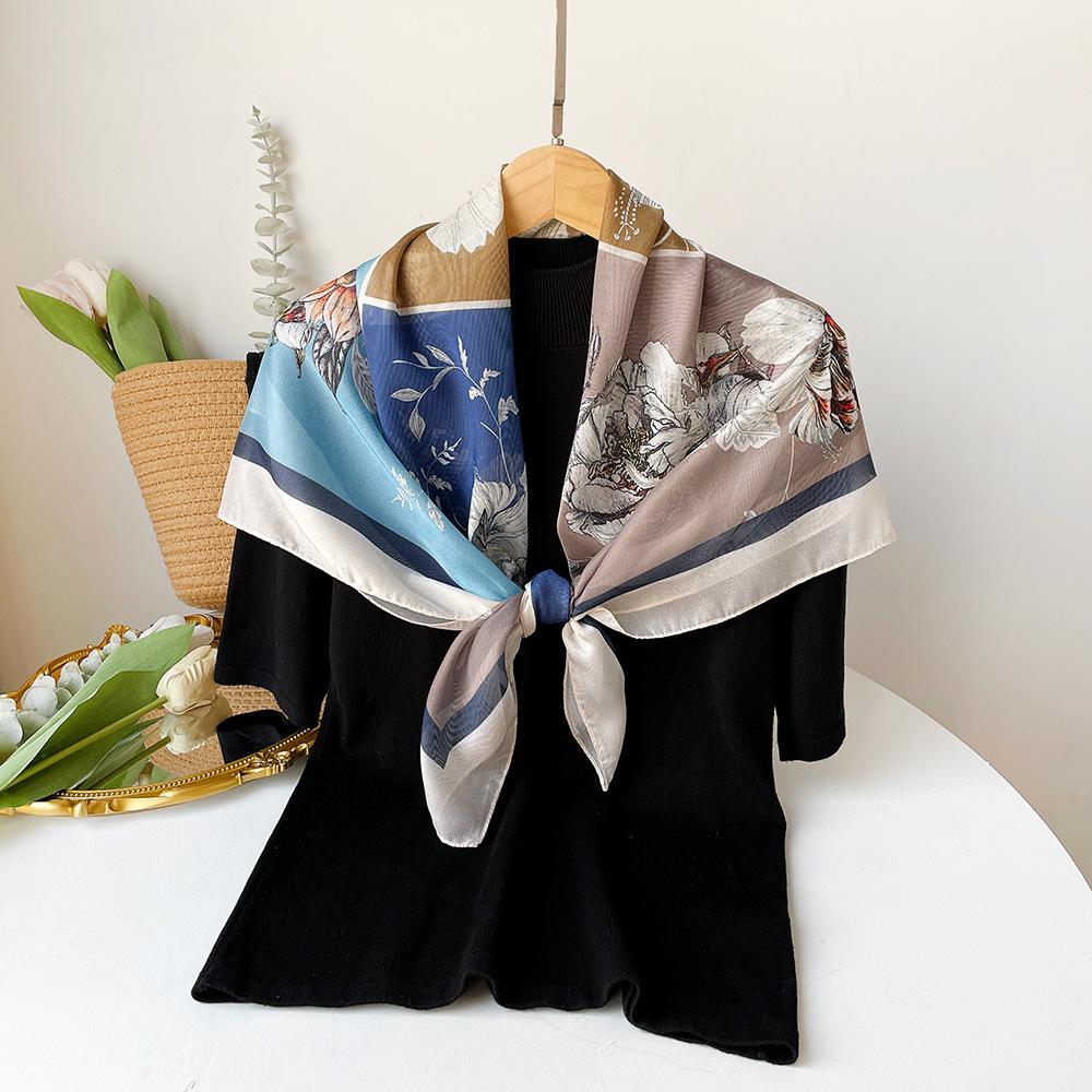 Scarf for Women  Fashionable and High-end Versatile Printed Scarf for Europe and America Big Square Scarf for Headscarf Shawl