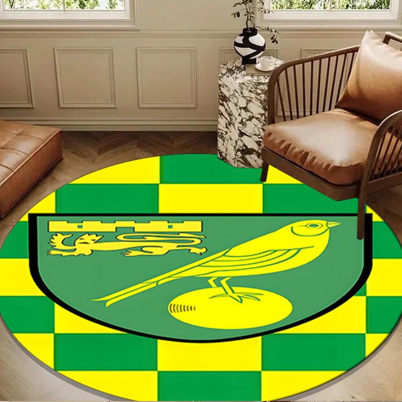 Nor-wich Football Club Crest Round mat Home Decor, Chair rug For livingroom,Bedroom, doormat home decor Birthday Gift Christmas Gifts