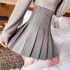 Women's Spring Autumn Fashion High Waisted Slimming Solid Colour A Line Short Casual All Match Versatile Pleated Skirt Versatile Stylish