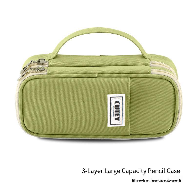 Canvas Pencil Case: Large Capacity, Ideal for Junior High Students (Boys & Girls)