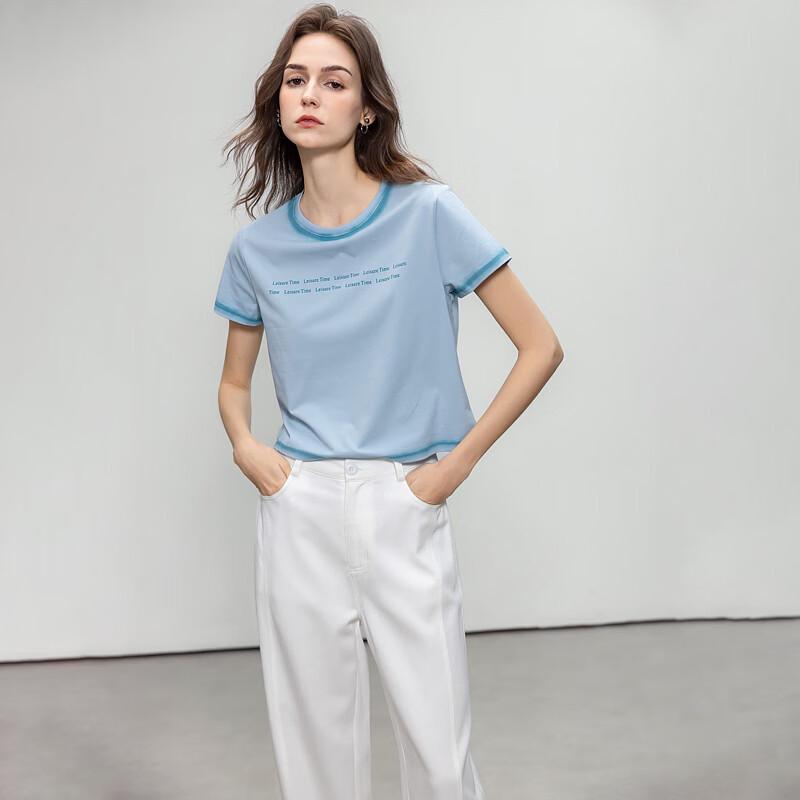 Demana Ombre Buchstabendruck Damen T-Shirt