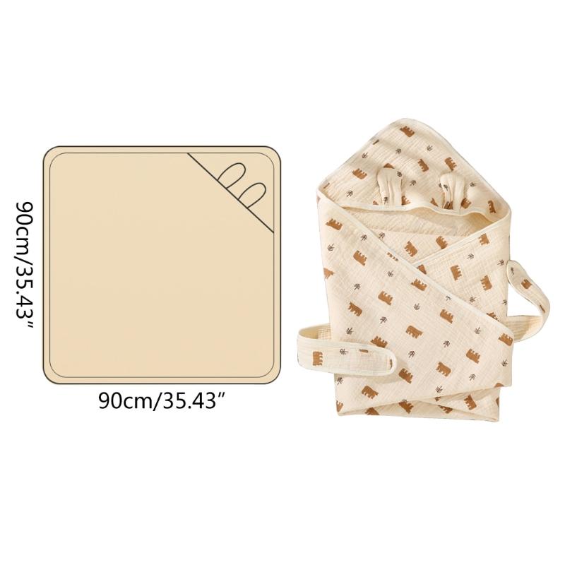 Babyfilt Bomullssvep med Sött Mönster för Nyfödda och Småbarn Multifunktionellt Barnvagnsskydd Sveptyg