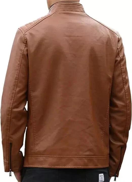 New Brown Handmade Stylish Jacket Elegant Men's Genuine Lambskin Original Leather