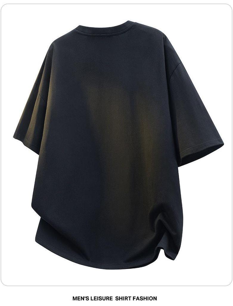 Gray Men's Short-Sleeve Loose Top - Trendy Spring/Summer 2026 Fashion