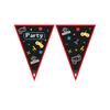 Paper Bunting - PROCOS - Gaming Party 2.3 M - Black/Red - 9 Bunting Flags 25 Cm - Video Game Theme