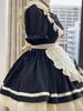 Japanese Cute Lolita Soft Girl Maid Cosplay Suit with Bow