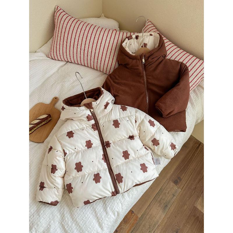 Autumn and Winter Double-sided Down Cotton Jacket, Children's Thick and Plush Children's Clothing, Short Jacket, Jacket