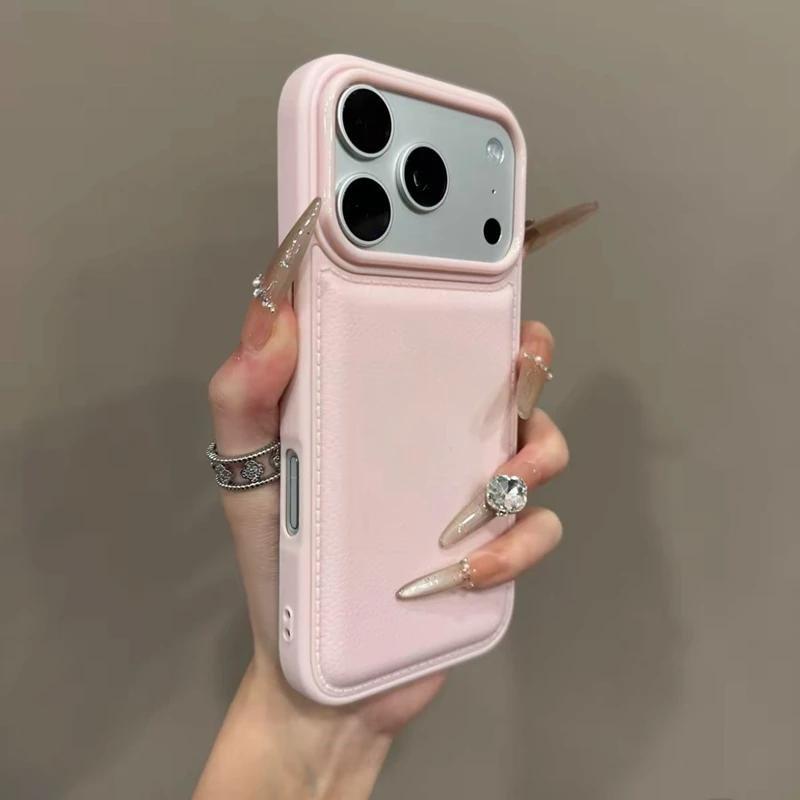 

Luxury Drum Cortex Plain Phone Case For For Iphone 11 12 13 14 15 16 17 Pro Max Plus 17 Air Shockproof Bumper Cases Cover funda iPhone 15 Plus